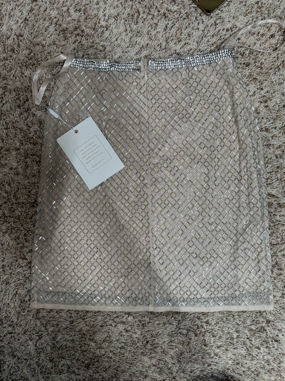 NWTMac Duggal Champagne and Silver Embellished Pencil Skirt - Size 2 - Picture 12 of 12